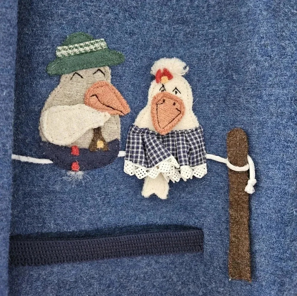 Giesswein Virgin Wool Grandmacore Boho Cardigan  Retro Sweater Blue Size US 10. - Picture 5 of 13